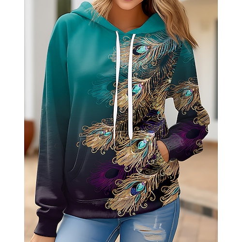 

Femme Sweat à capuche Sweat basique Vin Rouge Bleu Graphic Plein Air Sweat à capuche manche longue haut Micro-élastique