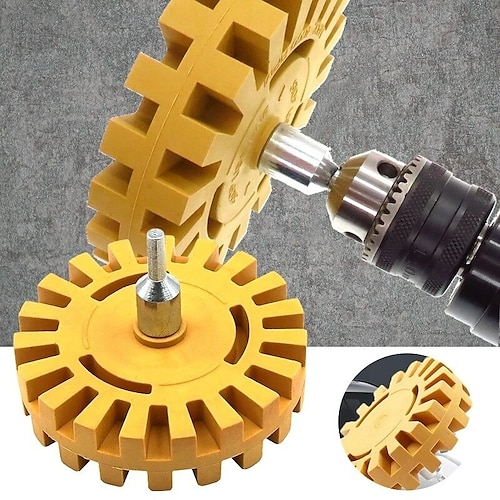 

Borrador de goma neumático para coche, almohadilla de rueda, disco de goma, calcomanía, borrador de rueda, removedor de pegatina de coche, limpiador de pintura, herramienta auxiliar de pulido de coche