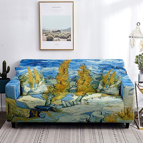 

Capa de sofá van gogh capa elástica macia e durável capa de sofá de 1 peça de tecido elastano lavável protetor de móveis adequado para assento de poltrona/loveseat/sofá/sofá xl/sofá em forma de l