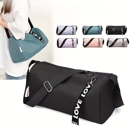 

Hombre Mujer Bolso bandolera Bolso de gimnasio Bolsa de lona Nailon Exterior Diario Gran Capacidad Ligero Color sólido Negro Rosa Azul