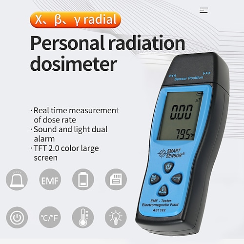 

SMART SENSOR AS1392 Nuclear Radiation Detector LCD EMF Meter Electromagnetic Field Radiation Dosimeter Tester Geiger Counter