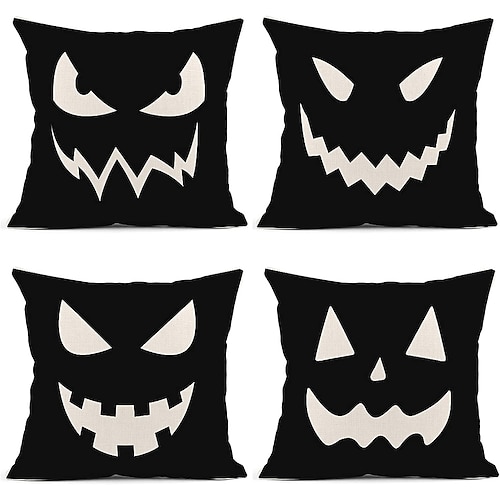 

capa de almofada de lado duplo halloween 4 pcs capa de almofada quadrada decorativa macia fronha para quarto sofá sala sofá cadeira