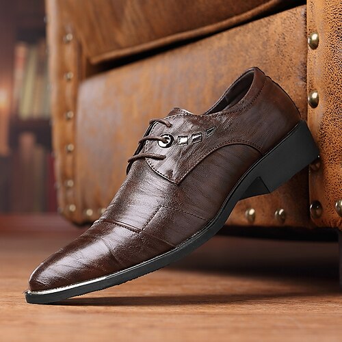 

Homme Oxfords Entreprise Décontractées Britanique Extérieur du quotidien Polyuréthane Respirable Confortable Antidérapantes Noir Marron Eté Printemps Automne