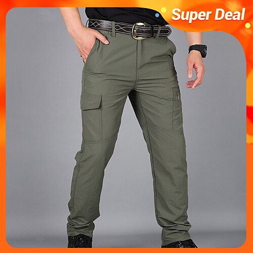 

Wasserdichte Arbeitshose für Herren Wandern Cargohose Taktische Hose 6 Taschen Militär Sommer Outdoor Ripstop wasserabweisend schnell trocknend mehrere Taschen Reißverschlusstasche elastische Taille blau grau khaki grün schwarz