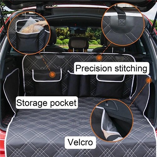 1 pc plaid matelassé coton coffre couverture imperméable antidérapant chien  anti-sale tapis tapis de coffre avec poches de rangement pour accessoires  de décoration de voiture de 2024 ? $27.99