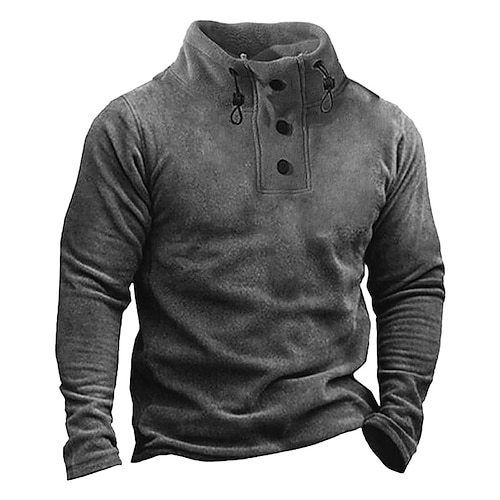 

Homme Sweat shirt Noir Blanche Marron Gris Col Mao Plein Sport Loisir du quotidien Vacances Vêtement de rue basique Décontractées Printemps Automne Vêtement Tenue Pulls Capuche Pulls molletonnés