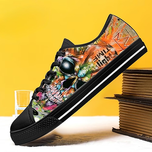 

Homens Feminino Tênis Halloween Sapatos Confortáveis Caminhada Esportivo Diário Tecido Confortável Com Cadarço Preto vermelho Laranja preto Branco vermelho 3D Outono Inverno