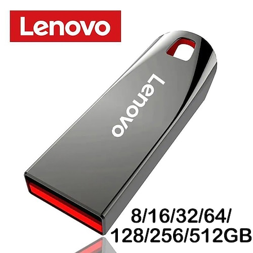 

Lenovo 8GB USB Flash Drives Mini Metal Real Capacity Memory Stick Black Pen Drive Creative Business Gift Silver Storage U Disk