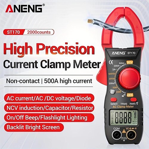 

Digitales Zangenmessgerät 500 A Wechselstrom-Multimeter Wechselstrom-Gleichspannungsprüfer Hz-Kapazität numerischer Ohm-Diodentester