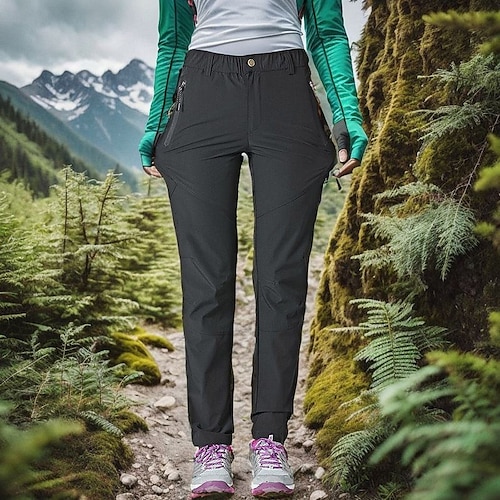 Women's Hiking Pants Trousers Waterproof Hiking Pants Outdoor Regular Fit  Breathable Quick Dry Stretchy Comfortable Bottoms Elastic Waist Dark Grey  Violet Hunting Fishing Climbing M L XL XXL XXXL 2024 - $26.99