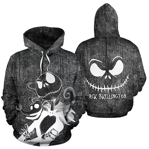 

Halloween Skull Skeleton Hoodie Print Front Pocket Graphic Hoodie For Men's Women's Unisex Adults' 3D Print 100% Polyester Halloween Vacation