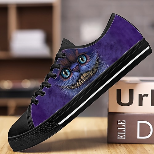 

Homens Feminino Tênis Halloween Sapatos Confortáveis Caminhada Vintage Casual Ao ar livre Diário Tecido Quente Aumentar a Altura Confortável Com Cadarço Preto vermelho Branco vermelho Roxo preto