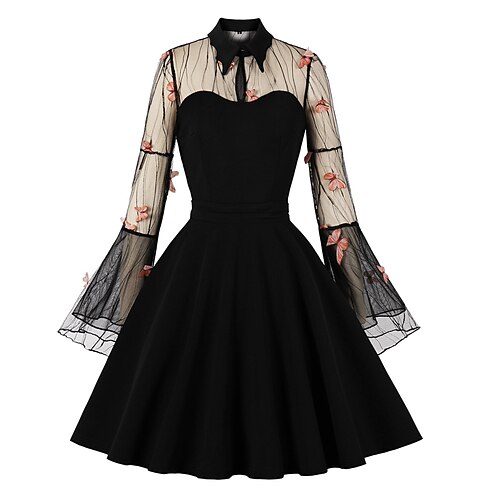 

Retro Antiguo 1950s Vestido swing vestido de halloween Mariposa Mujer Cosplay Disfraz Mascarada Ropa Cotidiana Cita Vestido