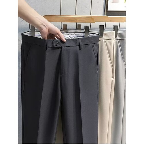 

Hombre pantalones de traje Pantalones Pantalones de traje Bolsillo Plano Comodidad Hasta el Tobillo Oficina Negocio Casual Moda Clásico Negro Caqui