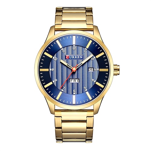 

Relojes curren de cuarzo para hombre, relojes de pulsera de cuarzo analógicos automáticos de acero inoxidable, reloj de hombre con calendario informal a la moda, reloj masculino 8316