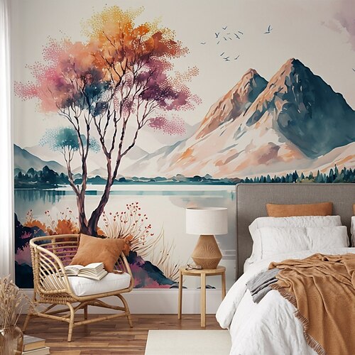 

Papel pintado de paisaje mural revestimiento de pared adhesivo despegar y pegar material de PVC/vinilo extraíble autoadhesivo/adhesivo necesario decoración de pared para sala de estar cocina baño