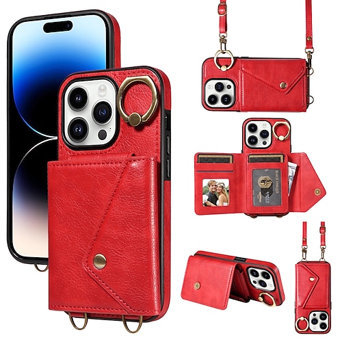 iPhone 11Pro Max Leather Designer Phone Case-Red