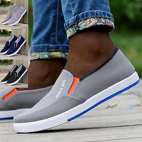 

Homens Mocassins e Slip-Ons Mocassins de pano Casual Ao ar livre Diário Caminhada Lona Respirável Confortável Antiderrapante Preto Azul Cinzento Verão