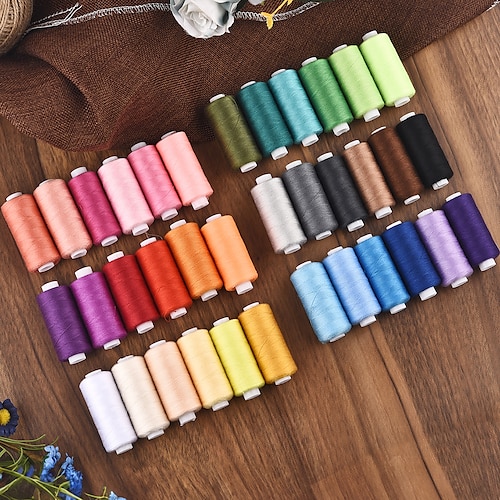 

6 Spools Sewing Threads 400 Yards / Spool Polyester Thread Quilting 402 Thread Assortment for Hand Machine Sewing Embroidery