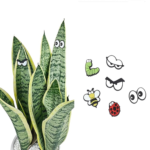 

6 peças de decoração de folha de planta bonita artesanato de olho de planta