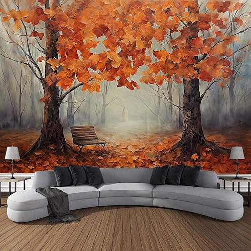 

forêt d'automne suspendus tapisserie mur art grande tapisserie murale décor photographie toile de fond couverture rideau maison chambre salon décoration