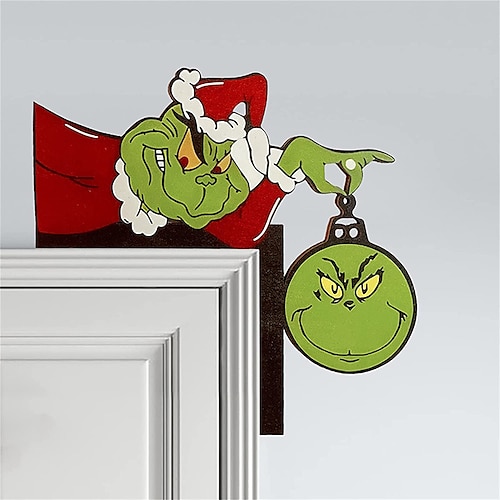 

1 Stück Weihnachts-Grinch-Türrahmen aus Holz, Urlaubszubehör, Weihnachts-Türrahmen, Ecktürrahmen, Dekoration, Fotografie-Requisiten, Innendekoration, Heimbüro, Startzimmer, Bauernhof-Tür,