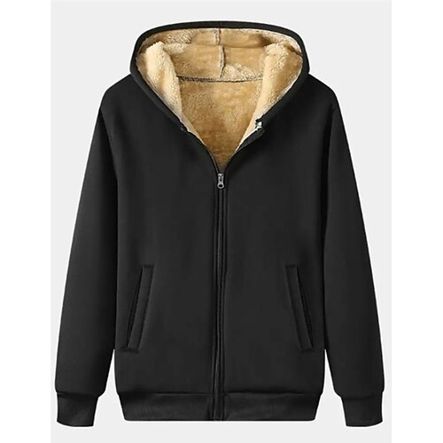 

Homme Sweat à capuche Sherpa flou Sweats à capuche zippés Noir Bleu Roi Capuche Plein Sport Loisir du quotidien Vacances Vêtement de rue Frais Décontractées Automne hiver Vêtement Tenue Pulls