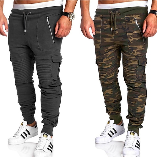 

Men's Sweatpants Joggers Trousers Pocket Plain Camouflage Comfort Breathable Outdoor Daily Going out Fashion Casual Black Army Green