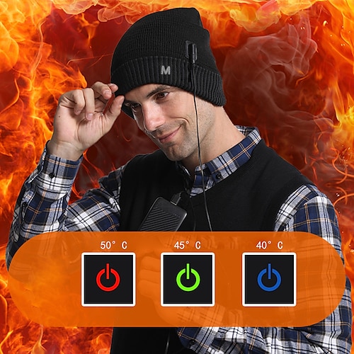 

Cálido y acogedor sombrero eléctrico USB para hombres y mujeres para ciclismo, senderismo, esquí, actividades al aire libre y clima frío.