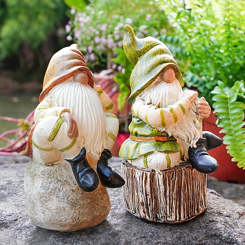 

Dwarf Statue Dwarf Garden Decoration White Beard Old Man Resin Crafts for Courtyard Decoration and Home Landscape Decoration Gifts 1PC