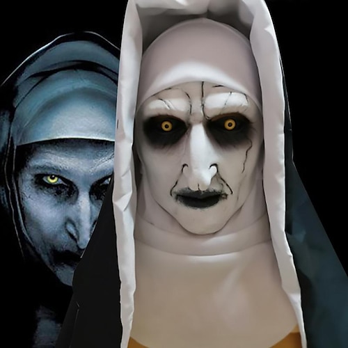 

Маска монахини, страшная латексная маска для Хэллоуина, страшный костюм с полной головой, маска, легкие костюмы на Хэллоуин