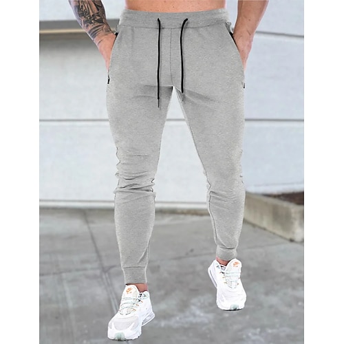 

Homme Joggings Pantalon Jogging Pantalon Poche zippée Plein Confort Respirable Extérieur du quotidien Sortie Mode Décontractées Noir Gris Clair