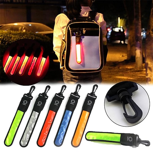 

Mochila reflectante luminosa con luz led, luz colgante, alerta de seguridad nocturna, correa de mano, pulsera, brazalete para deportes al aire libre, luz