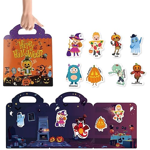 

Livre d'autocollants d'Halloween pour enfants de 2 à 4 ans, jouets autocollants réutilisables pour 1 à 3 tout-petits, garçons et filles, cadeaux d'anniversaire, jouets d'apprentissage pour