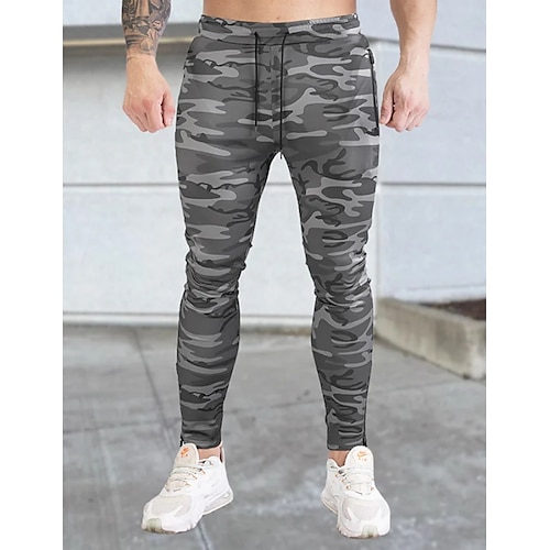 

Homme Pantalon athlétique Joggings Pantalon Jogging Pantalon Poche Camouflage Confort Respirable Extérieur du quotidien Sortie Mode Décontractées Noir Blanche