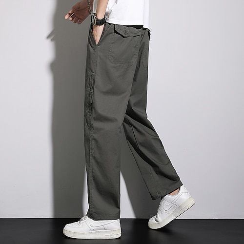 

Herren Cargohose Cargohosen Cargohose Hose Hosen Multi Pocket Gerade geschnitten Einfarbig Komfort tragbar Outdoor Täglich 100% Baumwolle Sport Stilvoll Armeegrün Schwarz
