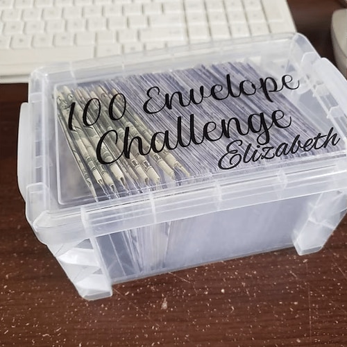 Boîte défi 100 enveloppes, défi d'économie d'argent, Défi 100 enveloppes, Boîte enveloppe de 100 espèces