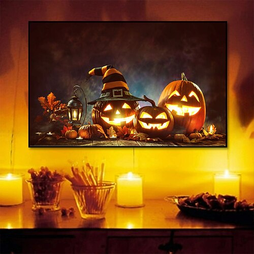 

Halloween mur art toile citrouille fantôme impressions et affiches photos tissu décoratif peinture pour salon photos pas de cadre