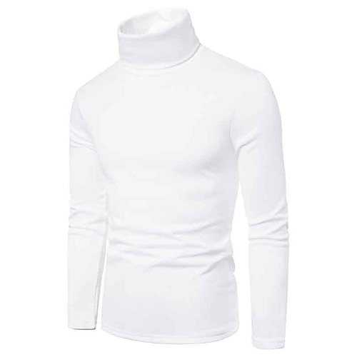  Miesten Poolopaita Knitwear Miesten Turtle Neck Neule Pusero Neuloa Tavalliset topit Kudottu Tavallinen Poolokaulus Moderni nykyaikainen Työ Arki-asut Vaatetus Syksy Talvi Viini Musta S M L