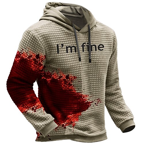 

Farbblock Grafik-Drucke Täglich Klassisch Brautkleider schlicht Herren 3D-Druck Hoodie Sweatshirt Kapuze Zur Seite fahren Festtage Ausgehen Strassenmode Waffel-Hoodie Gelb Blau Khaki Langarm Mit