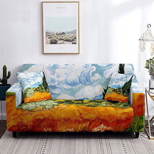 

Van Gogh Sofa Cover Stretch Slipcovers Soft Durable Couch Cover 1 Piece Spandex Fabric Washable Furniture Protector fit Armchair Seat/Loveseat/Sofa/XL Sofa/L Shape Sofa