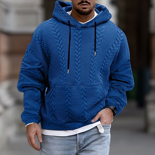 

Homme Sweat à capuche Noir Bleu Café Gris Capuche Plein Sport Loisir du quotidien Vacances Vêtement de rue Frais Décontractées Printemps Automne Vêtement Tenue Pulls Capuche Pulls molletonnés