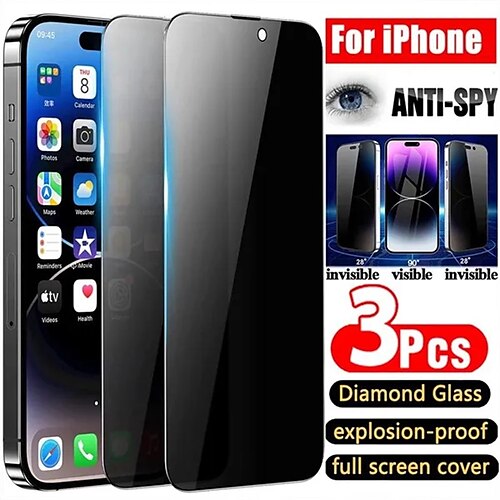 

3 pièces meilleur verre trempé de confidentialité pour iphone 14 13 12 11 pro 12 13 mini 11 12 13 14 pro max 14 plus xr xs max x 6 6s 7 8 plus se 2020 protecteur d'écran anti-espion