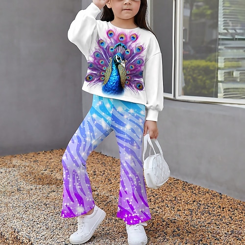 

Para Meninas 3D Gráfico Animal Moletom Calças Conjunto Manga Longa Impressão 3D Outono Inverno Ativo Moda Diário Poliéster Infantil 3-12 anos Ao ar livre Encontro Férias Normal