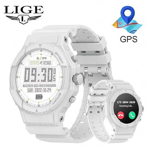 

Lige extérieur gps sport suivi montre intelligente étanche bluetooth appel montre moniteur de fréquence cardiaque hommes smartwatch pour android ios