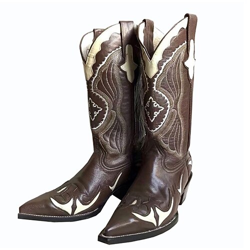 

Homme Bottes Bottes Cow boy Rétro Vintage Classique Extérieur du quotidien Faux Cuir Polyuréthane Café Automne Hiver