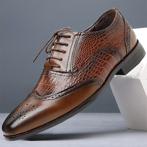 

Homme Oxfords Chaussures formelles Chaussures habillées Entreprise Décontractées Britanique Mariage Bureau et carrière Soirée Evénement Polyuréthane Respirable Confortable Noir Marron Eté Printemps