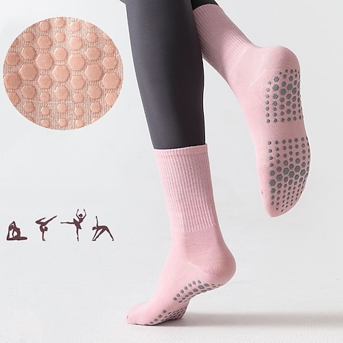 

Yoga Socks Cotton Mid-tube Bottom Professional Non-slip Silicone Indoor Fitness Socks gym Floor Socks Dance Pilates Sports Socks