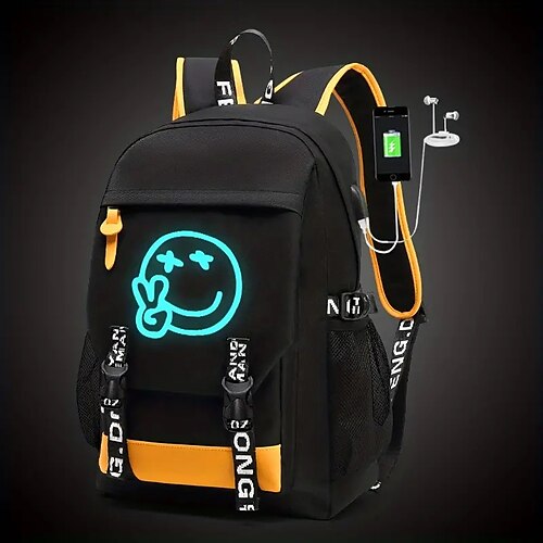 

Herren Rucksack Rucksack Schulanfang Outdoor Farbblock Zeichen Oxford Stoff Einstellbar Hohe Kapazität Wasserdicht Reißverschluss Schwarz / Weiß Schwraz Gelb Schwarz