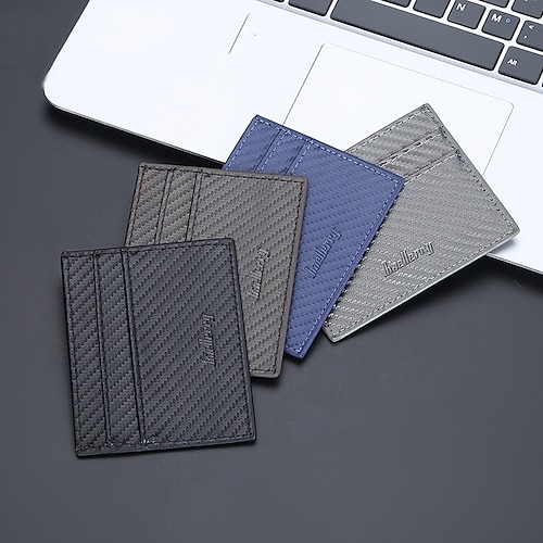 

Men's Wallet Credit Card Holder Wallet PU Leather Office Daily Embossed Large Capacity Solid Color Black Royal Blue Light Grey